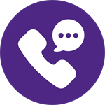 Icon showing a phone and a speech bubble