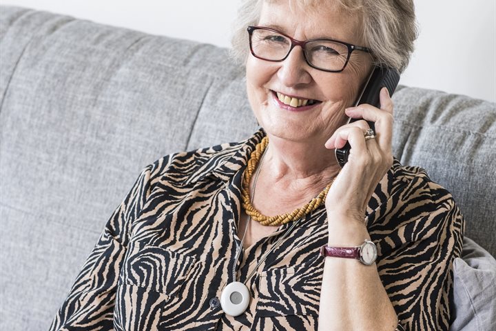 Person wearing a careline alarm